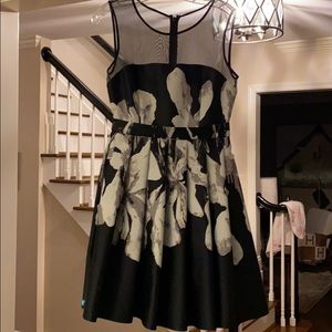 Cocktail black floral dress